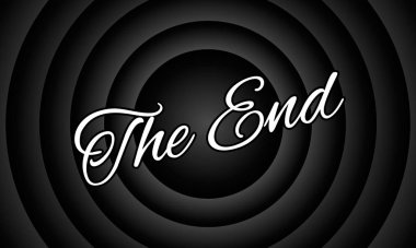 Eski film sonu ekran arkaplanındaki Retro yazıtlar.