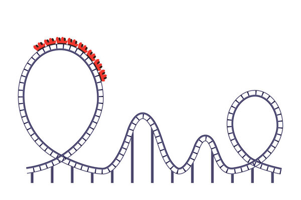 A roller coaster ride in a development park. icon isolated
