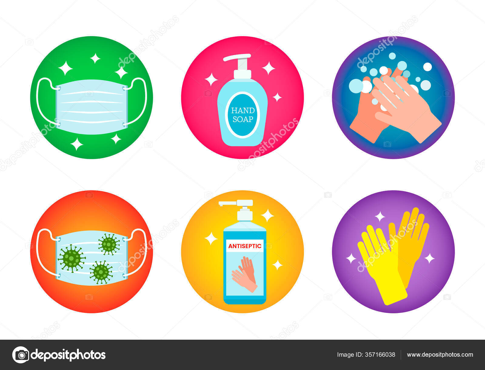 Regras de conduta para a pandemia global de coronavírus. use uma máscara  médica, lave as mãos, trate com um anti-séptico. Higiene com covid-19 .  Vetor de ©seventh7heaven 357166038, image size:1600x1220