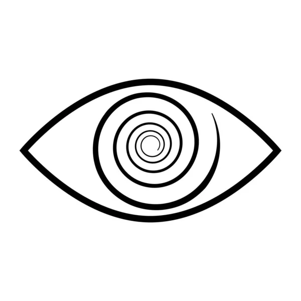 Espiral Estilística Del Ojo Humano Concepto Esoterismo Tercer Ojo Muchas — Archivo Imágenes Vectoriales