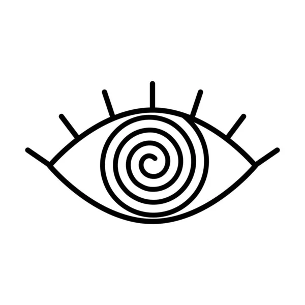 Spirale stylistique de l'œil humain. Le concept d'ésotérisme et le troisième œil dans de nombreuses religions. logo . — Image vectorielle