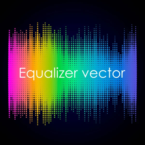 Onda Sonido Brillante Estilo Moderno Medio Tono Ecualizador Musical Con — Vector de stock