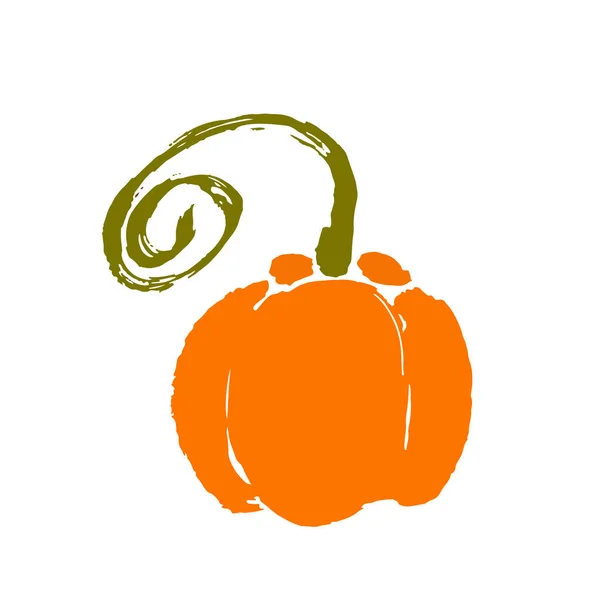 Boceto Una Calabaza Madura Cepillo Acción Gracias Concepto Halloween Icono — Vector de stock