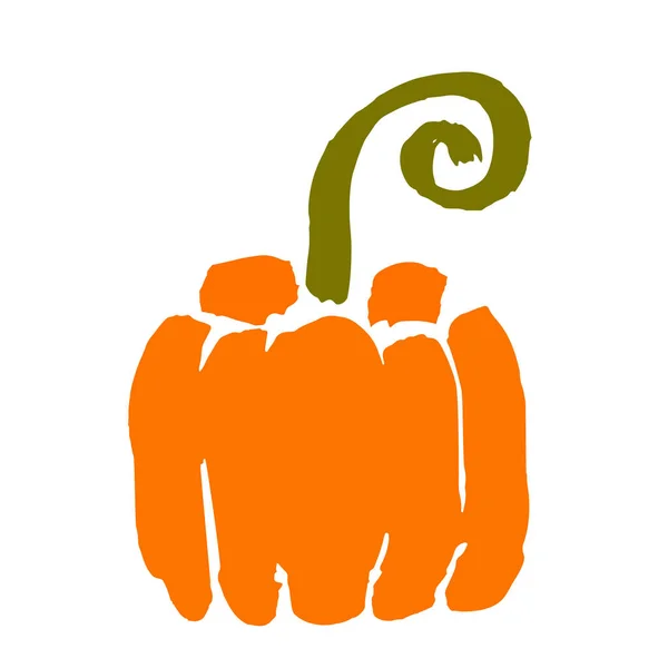 Boceto Una Calabaza Madura Cepillo Acción Gracias Concepto Halloween Icono — Vector de stock