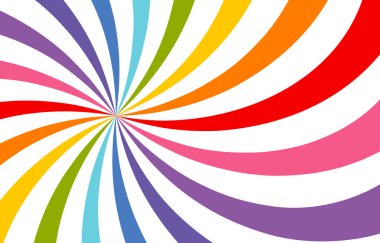 Renkli parlak ışınlar vektör karnaval arka planı. Sirk temalı güneş ışığı. Tatil soyut retro vektör arkaplanı.