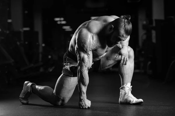 背中の筋肉をポンプのトレーニング運動男ダイエットのハンサムなパワー — ストック写真