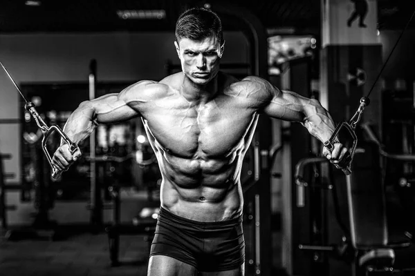 Spor salonunda eğitim çekici model genç adam