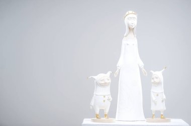 Porselen kağıt mache kil heykelcik Kraliçe jesters