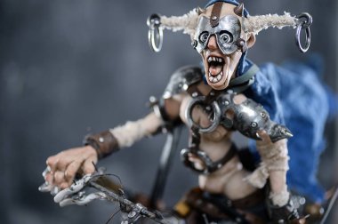 Porselen kağıt mache kil metal steampunk motorcu