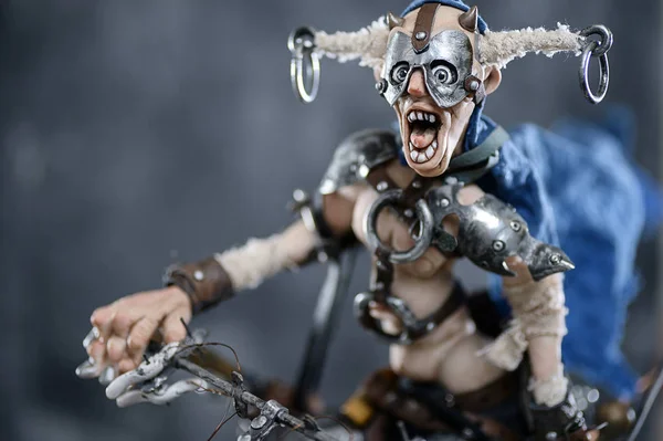 Porzellan Papiermaché Ton Metall Steampunk Biker — Stockfoto