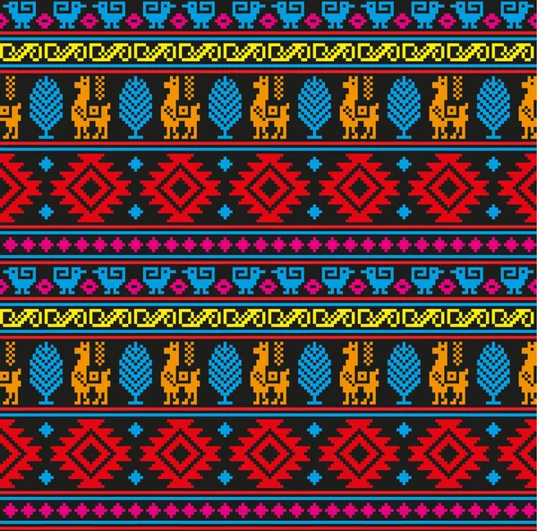 Pixel patrón sin costuras Aztecas — Vector de stock