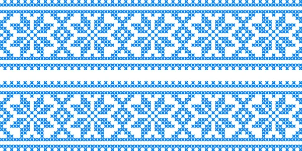 透明な背景にある刺繍のパターン — ストックベクタ