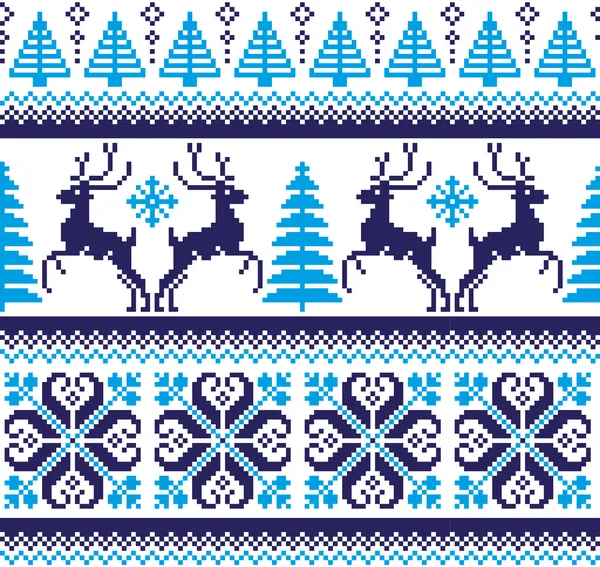 Nový rok vánoční vzor pixel — Stockový vektor