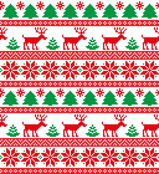 New Year's Christmas mönster pixel — Stock vektor