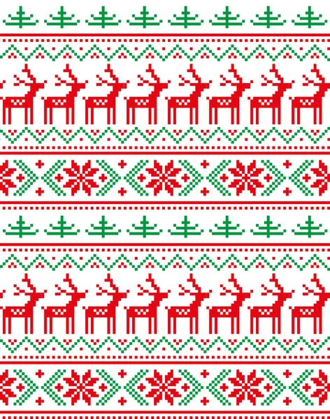 お正月クリスマス パターンのピクセル — ストックベクタ