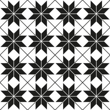 Sorunsuz siyah - beyaz geometrik desen