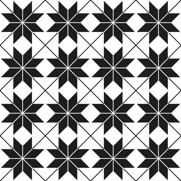 Nero senza cuciture - motivo geometrico bianco — Vettoriale Stock