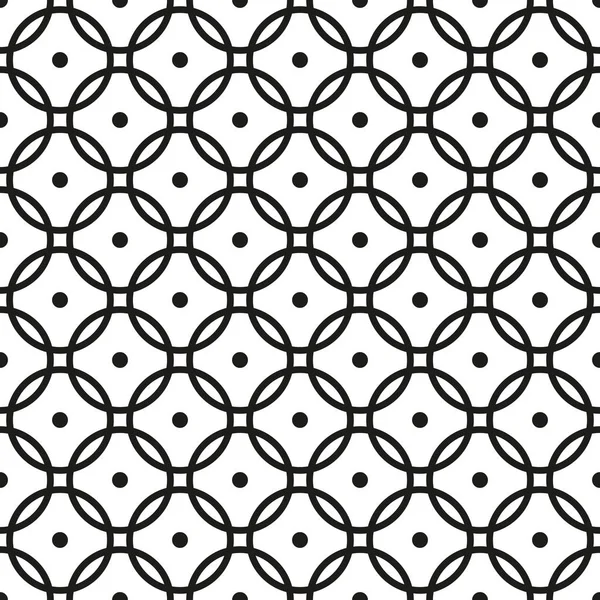 Negro inconsútil - patrón geométrico blanco — Vector de stock