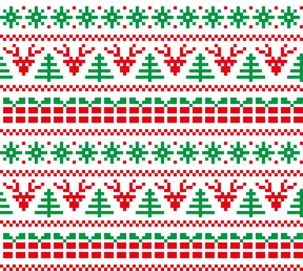 New Year's Christmas mönster pixel — Stock vektor