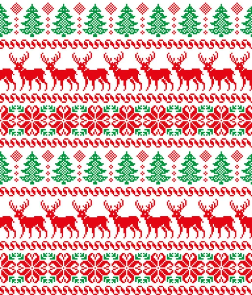 New Year's Christmas wzór pikseli — Wektor stockowy