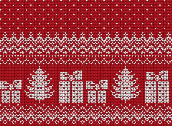 ニットクリスマスと新年のパターン — ストックベクタ