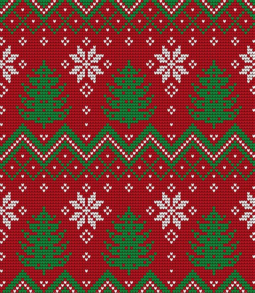 Knitted Christmas and New Year pattern — Stock Vector