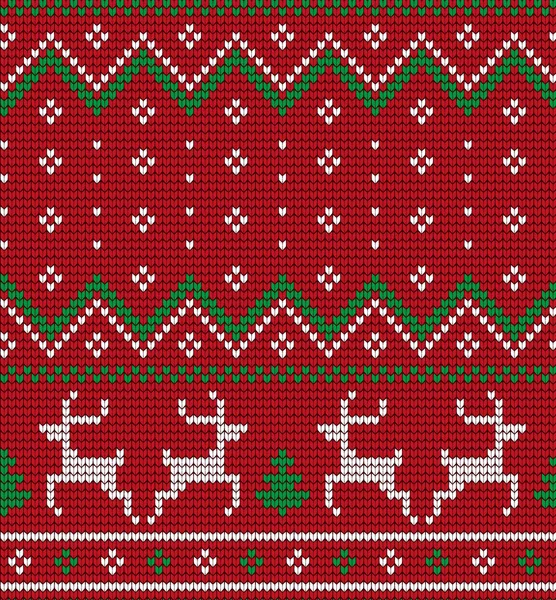 Stickad jul och nyårsmönster — Stock vektor