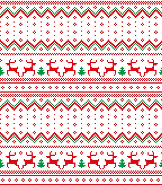 Της Πρωτοχρονιάς χριστουγεννιάτικο μοτίβο pixel — Διανυσματικό Αρχείο