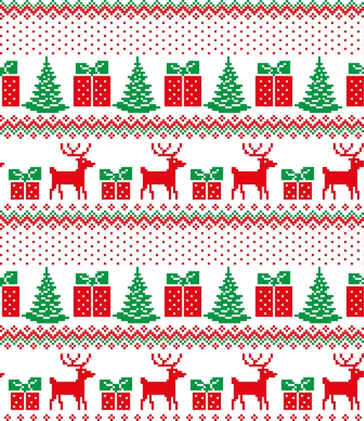 Píxel patrón de Navidad de Año Nuevo — Vector de stock