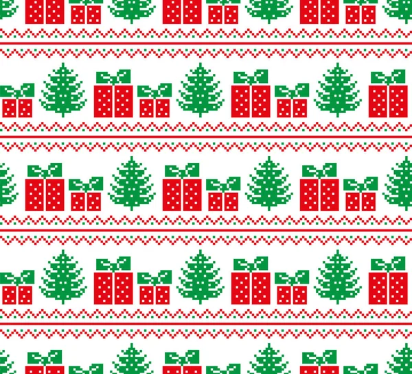 Pixel modello di Natale di Capodanno — Vettoriale Stock