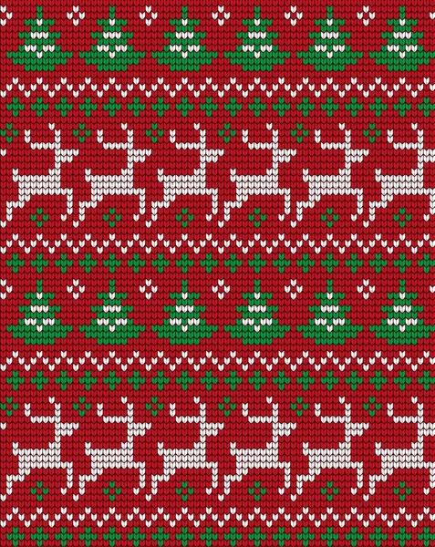 Strikket jul og nytår mønster – Stock-vektor