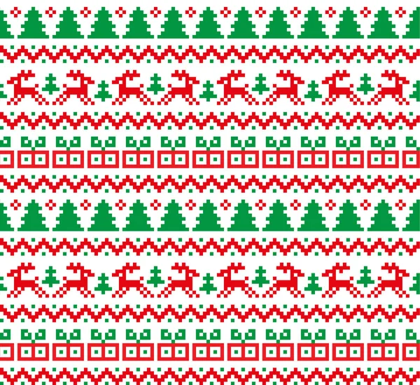 Pixel padrão de Natal de Ano Novo — Vetor de Stock
