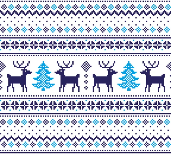 New Year's Christmas mönster pixel — Stock vektor