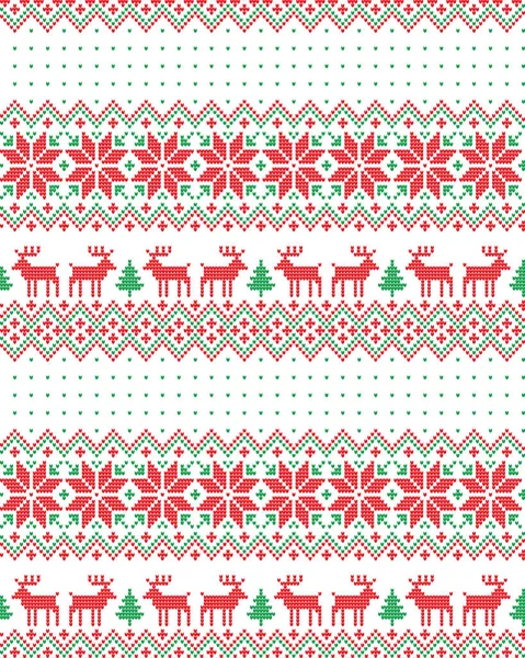 Knitted Christmas and New Year pattern — Stock Vector