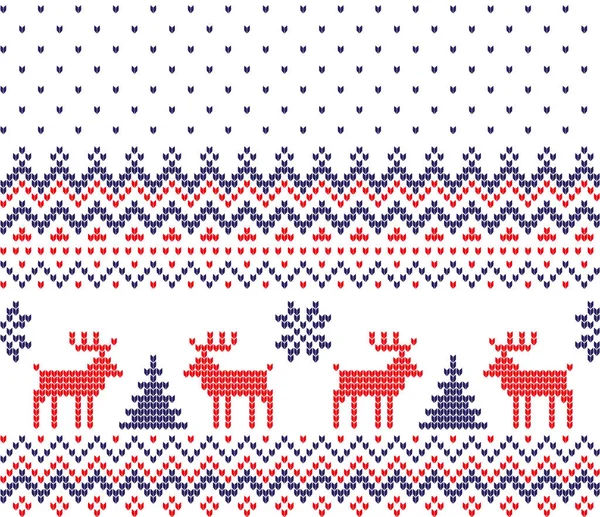 Pletené Vánoce a nový rok vzor — Stockový vektor