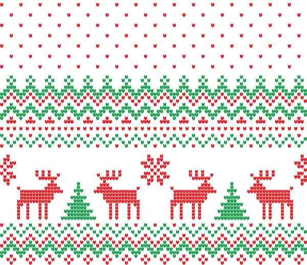 Pletené Vánoce a nový rok vzor — Stockový vektor