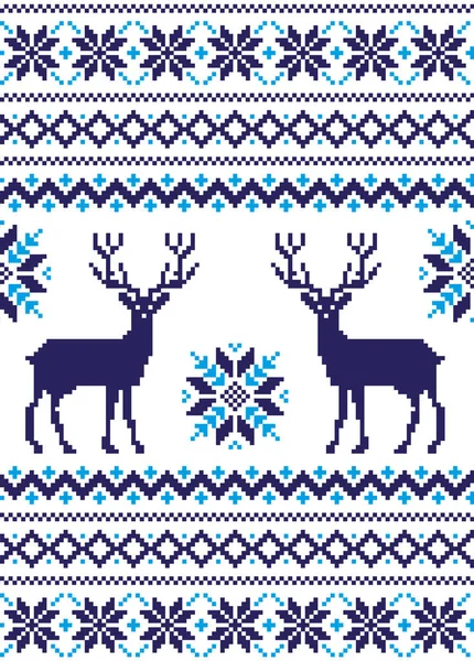New Year's Christmas mönster pixel — Stock vektor