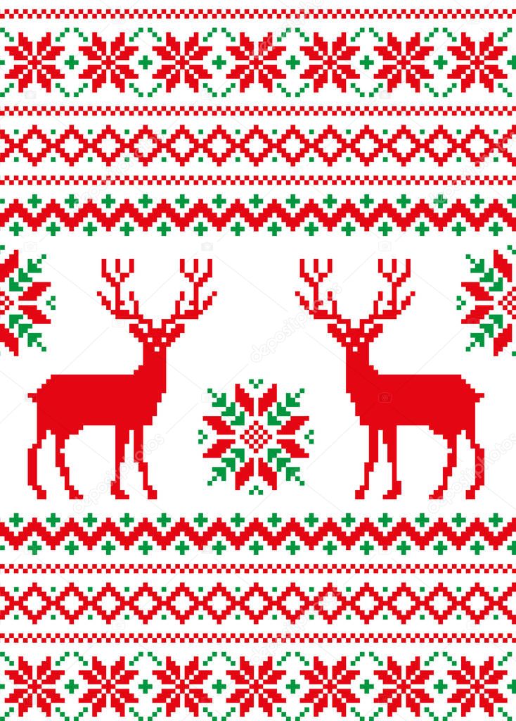 New Year's Christmas pattern pixel