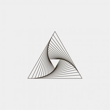 Bir üçgen logo, amblem, simge vektör çizim