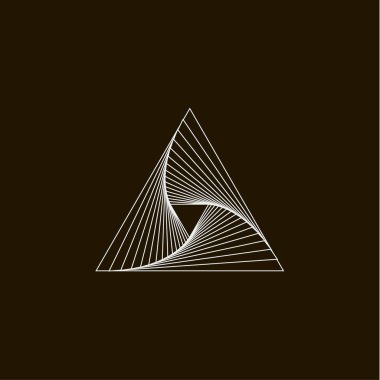 Bir üçgen logo, amblem, simge vektör çizim