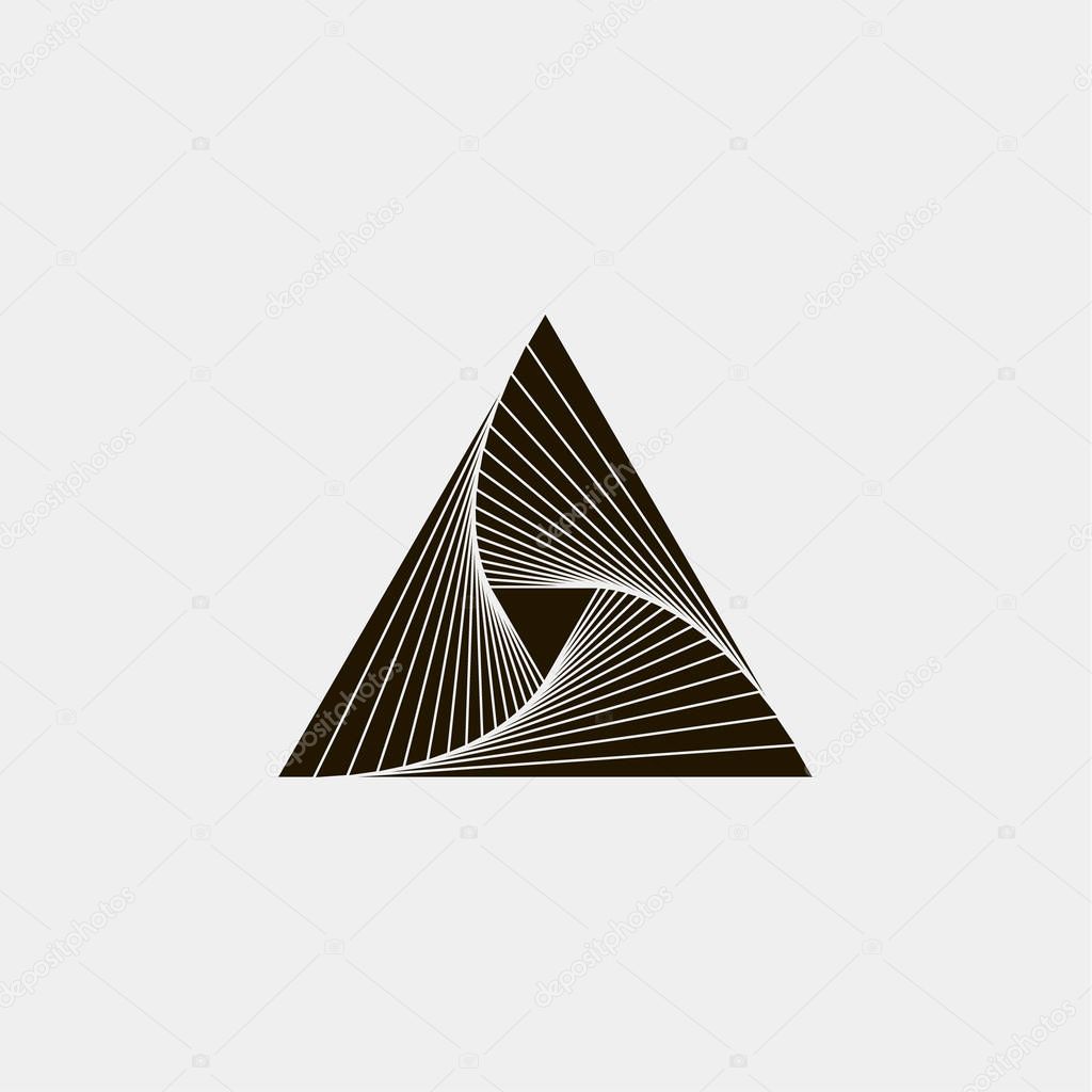 Vector illustration of a triangle logo, emblem, sign, symbol