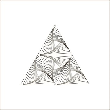 Bir üçgen logo, amblem, simge vektör çizim