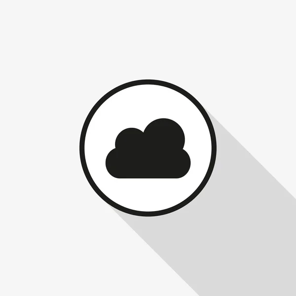 Wektor ikona chmury Pogoda z długi cień na tle — Wektor stockowy