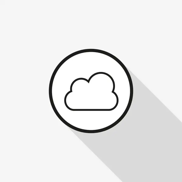 Wektor ikona chmury Pogoda z długi cień na tle — Wektor stockowy