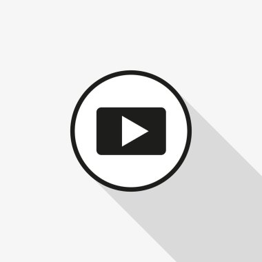 Arka planda uzun bir gölge ile vektör video simgesi
