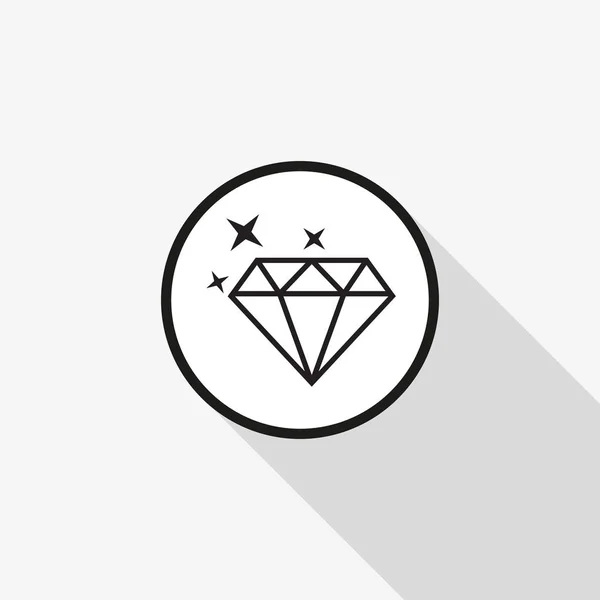 Διάνυσμα εικονίδιο διαμάντι με μια μεγάλη σκιά στο φόντο — Διανυσματικό Αρχείο