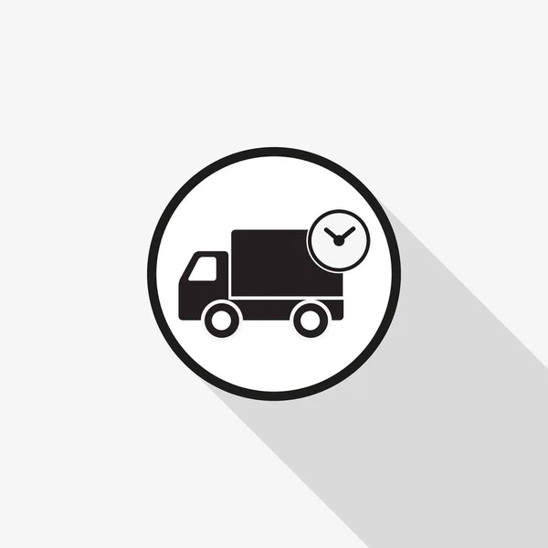 Vector icon fast delivery with a long shadow on the background — Stock Vector