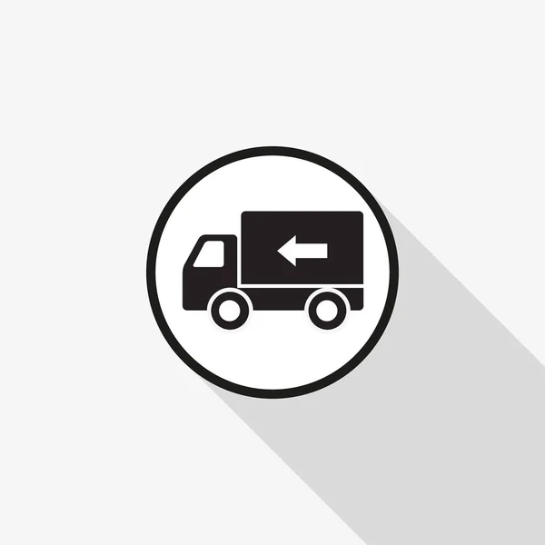 Vector pictogram snelle levering met een lange schaduw op de achtergrond — Stockvector