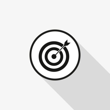 Vektör simge hedef arka plan üzerine uzun bir gölge ile