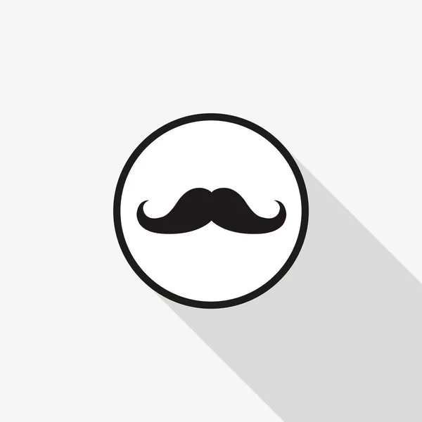 Vector ikonen mustasch med en lång skugga i bakgrunden — Stock vektor